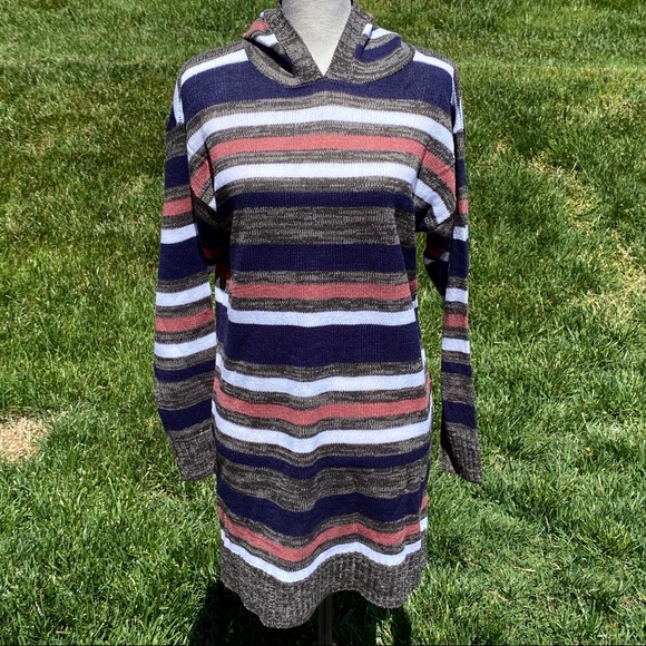 Evelyn Taylor Sweater L Stripe Hooded - Picture 2 of 8